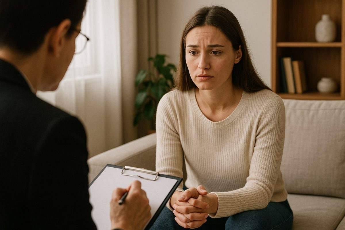 Wife receiving counseling to recover from cheating
