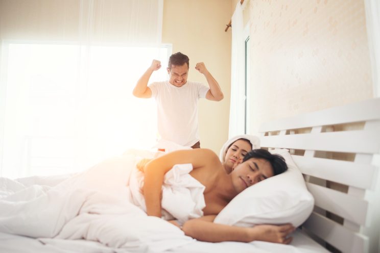 Man discovering signs of his wife's infidelity, portrayed through subtle clues in a domestic setting."