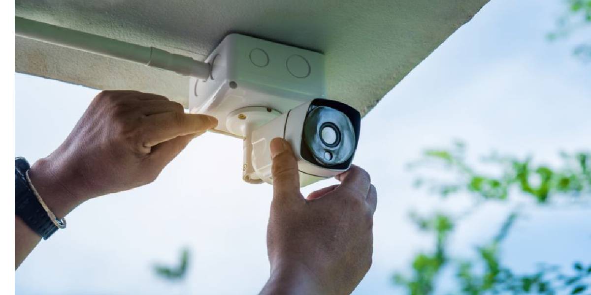 CCTV surveillance camera installed on a building wall.