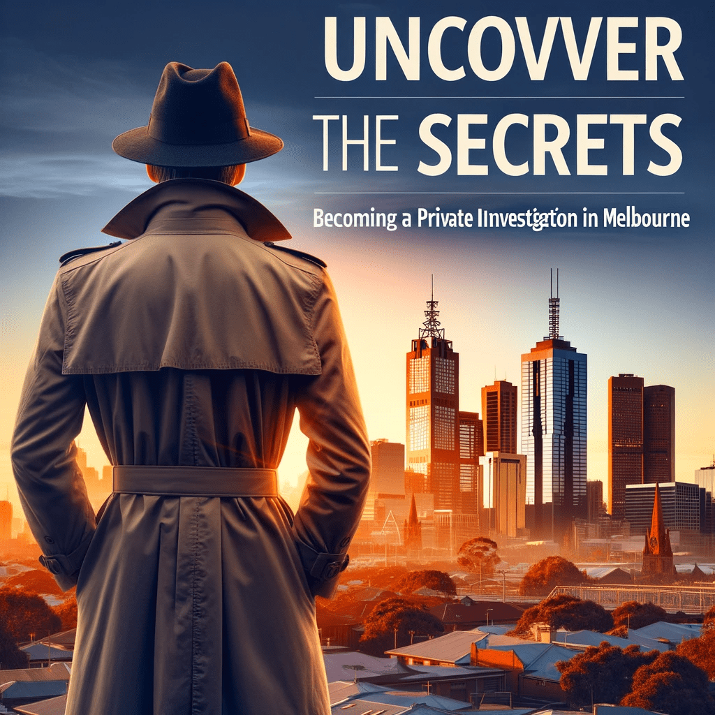 Private investigator in Melbourne examining evidence with magnifying glass