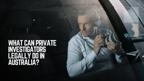 Male Private Detective in Headphones Conducting Surveillance with Camera