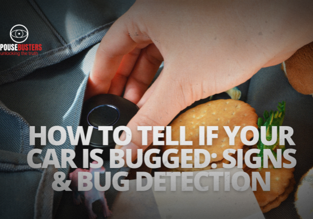 Person discovering a hidden tracking device inside a bag, alongside snacks and personal items